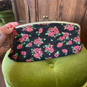 Vintage quilted flower clutch.